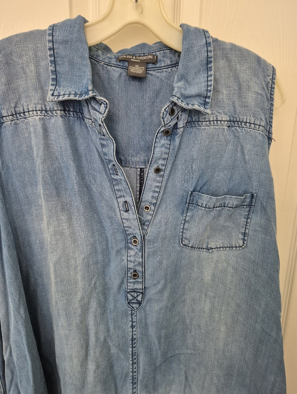 Chelsea & Theodore Light Blue Denim Maxi Dress 1X
